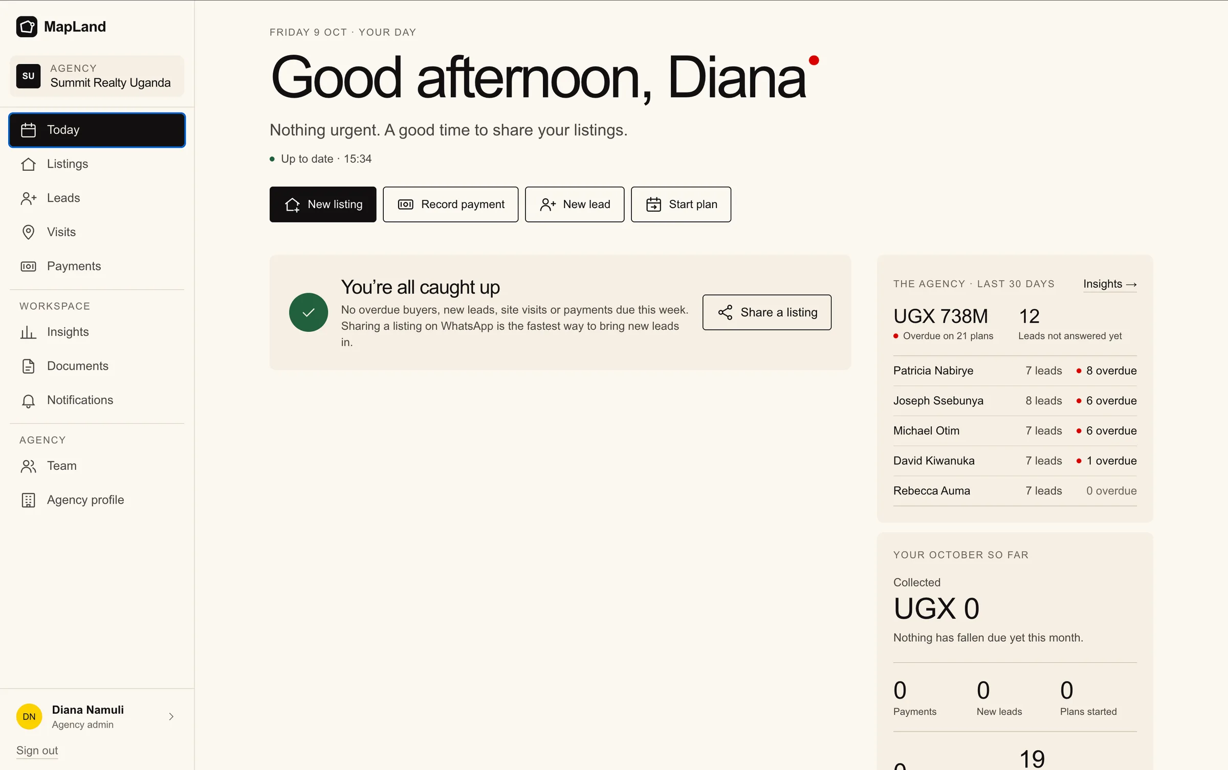 MapLand Today screen